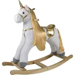 Kůň houpací jednorožec bílo-zlatý