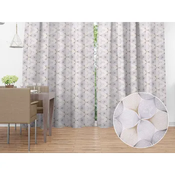 ubrus Dekorační závěs PML-031 Designové geometrické obrazce na bílém 145x140 cm