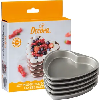 Forma na pečení Dortové formy srdce 5 ks sada Decora 0070034