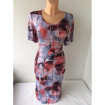 Dámské šaty damské šaty, Barva Světle modrá, Velikost XXL50, Materiál 98% Polyester 2% Lycra