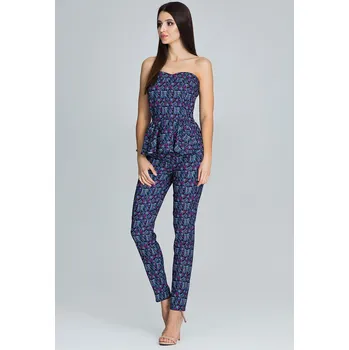 Dámský set peplum top + kalhoty M606 Pattern 84 Velikost: S