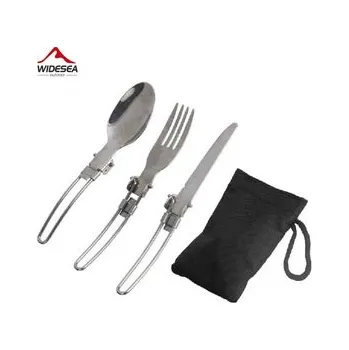 Kempingové nádobí WIDESEA Sada skládacích nerezových příborů