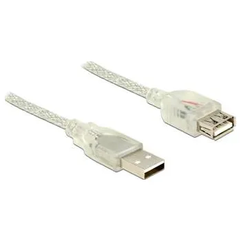 Datový kabel Delock Prodlužovací kabel USB 2.0 Typ-A samec > USB 2.0 Typ-A samice 5 m transparentní