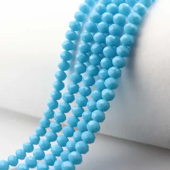 Dětské navlékací korálky Pro Háčkování Broušený korálek slavík 8 x 6 modrý 30 ks