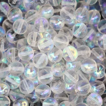 Dětské navlékací korálky Pro Háčkování Korálek skleněný lesklý AB lesk 8 mm 00030/28701