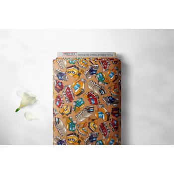 Orbytex Kočárkovina metráž šíře 160 cm, nepromokavá látka, vzor autíčka