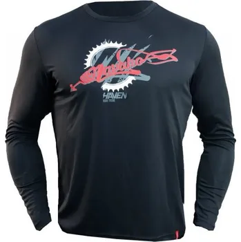 cyklistický dres dres dlouhý pánský HAVEN NAVAHO černo/červený (dres dlouhý pánský HAVEN NAVAHO černo/červený)