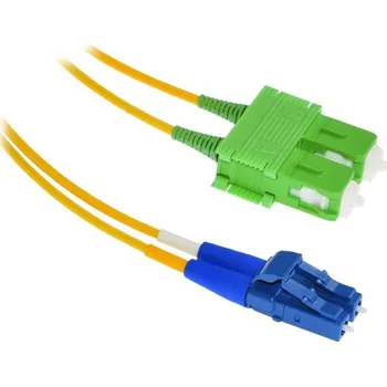 Síťový kabel XtendLan FOP-LCSCA-D-0.5-9-A1 Patch, optický, LC-SC/APC, 9/125, duplex, LS0H, ultraflexibilní G.657.A1, průměr 2mm, krátký vývod, 0,5m