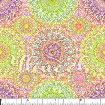 Zakázkový tisk, softshell, kočárkovina... Limetkové mandaly Látky k tisku: Microfirba