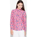 Růžová košile s motivem peří K428 Pattern 51 Velikost: XL