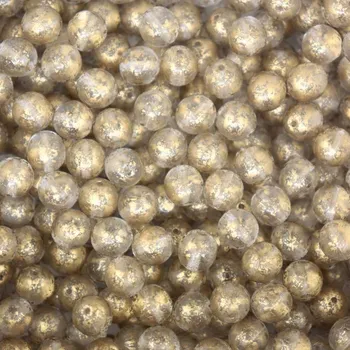 Dětské navlékací korálky Pro Háčkování Korálek skleněný lesklý se zlatou 8 mm 00030/45711