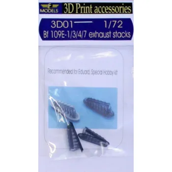 Plastikový model 1/72 Bf 109E-1/3/4/7 exh.stacks 3D-Printed (EDU)