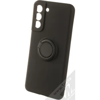 Pouzdro na mobilní telefon 1Mcz Grip Ring Skinny ochranný kryt s držákem na prst pro Samsung Galaxy S21 FE černá (black)