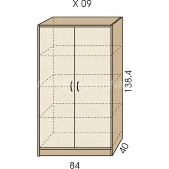 Šatní skříň Policová skříň JIM 5 X 09