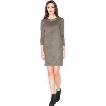 Dámské šaty Olivové šaty se cvočky M455 Velikost: M