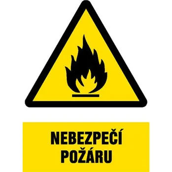 Značení Značka Nebezpečí požáru, samolepicí fólie, 210 × 297 mm