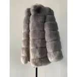 Masivní kožich se stojáčkem chlupatá zimní bunda Barva: Šedá, Velikost: S