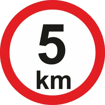 Nejvyšší povolená rychlost - 5 km samolepící vinylová fólie průměr 200 mm
