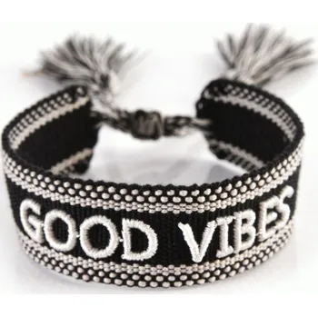 Náramek ČERNÝ PLETENÝ NÁRAMEK HICHIC Good vibes