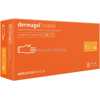 Vyšetřovací rukavice Dermagel Coated Dermagel latexové vyšetřovací rukavice, 100 ks Velikost: M