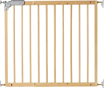 Dětská zábrana Dřevěná zábrana do dveří Pia 71 x 75,6-110,4 cm přírodní