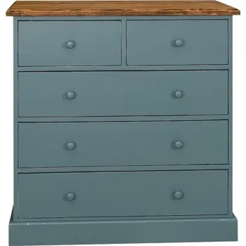 Komoda Šuplíková komoda Burny 151 - hnědá/modrá patina