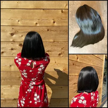 Paruka Krátká černá paruka se síťkou (lace front)