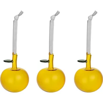 Iittala Skleněné ozdoby jablíčka Oiva Toikka, žluté / 3ks