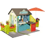 Domeček s obchodem Sweety Corner Playhouse Smoby s podlahou a kuchyňka na velké zahrádce se sprchou
