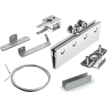 LAGUNA Sada na dvoje dveře PORTAGLASS SYNCHRONIK 50kg bez kolejnice 10mm Bez kolejnice