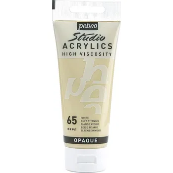 Vodová barva Akrylová barva Pébéo Studio Acrylics - 65 Buff Titanium Objem: 100 ml