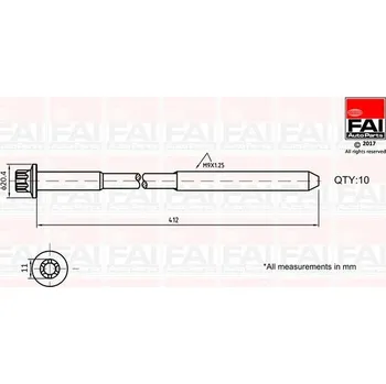 Auto-moto Sada šroubů hlavy válce FAI AutoParts B292