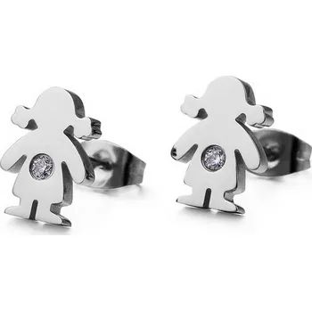 Náušnice Šperky4U Ocelové náušnice dvě panenky - OPN1901