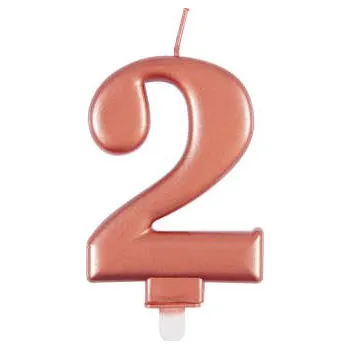 Dortová svíčka Svíčka dortová rosegold metalická 2