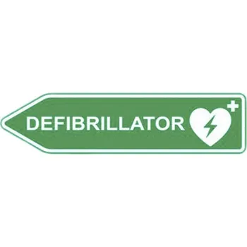 Defibrilátor MEDX5 AED-Z-SCHILD-L štítek AED venkovní hliník