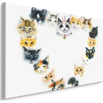Dekorativní polštářek MyBestHome BOX Plátno Srdce Z Koťat Varianta: 30x20