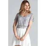 Šedo-smetanová Souprava s krajkovým topem M641 Grey Ecru Velikost: S