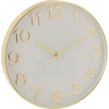 Hodiny Bílo-zlaté plastové hodiny se zlatými čísly Damio - Ø 39*4cm