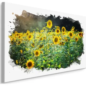 Obraz Plátno Pole Slunečnic V Uměleckém Provedení Varianta: 30x20