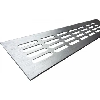 Větrací mřížka Interex Větrací mřížka 80 mm Broušený hliník 600 mm 80 mm