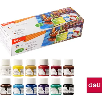 Vodová barva Barvy temperové Deli 12 barev 25ml Color Emotion EC14-12