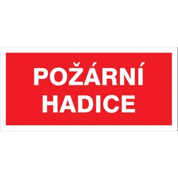 Značka Požární hadice, samolepicí fólie, 100 × 210 mm