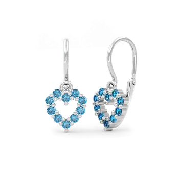 Náušnice SOLUNA Zlaté dětské náušnice se středně modrými zirkony JANET bílé zlato