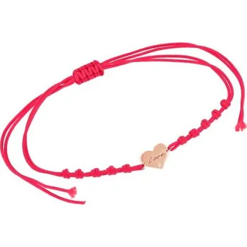 Náramek Provázkový srdcový náramek s gravírem a diamantem Kristie