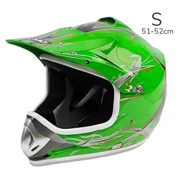 Helma na motorku Dětská moto přilba Nitro Racing zelená S