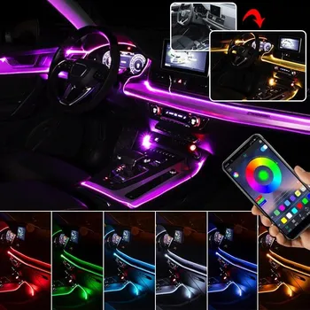 LED osvětlení LED světelný kabel pásek do auta vnitřní dekorace RGB 3m Bluetooth
