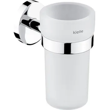 Držák na kartáček kielle Oudee Sklenka na kartáčky a pastu s držákem, chrom, 40002000