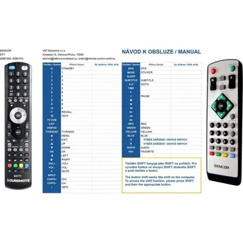 Dálkový ovladač General SENCOR SDB1009, SDB1010, SDB1005T - dálkový ovladač