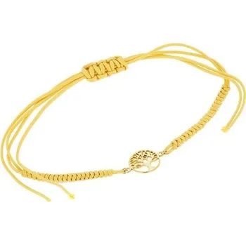 Náramek Stříbrný šňůrkový náramek se stromem života Wicks