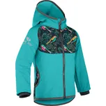 Unuo Unuo, Dětská softshellová bunda s fleecem Basic, Sv. Smaragdová, Ptáček /128